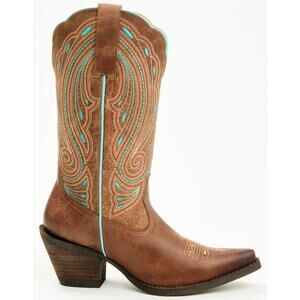 Shyanne Women's Leather Upper Telma Western Boot Snip Toe Brown 9B NWOB